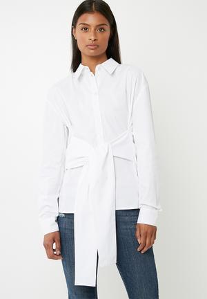 Tie front shirt - white 