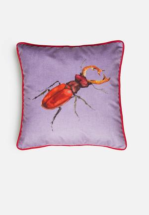 Scarlet bug cushion cover - purple multi
