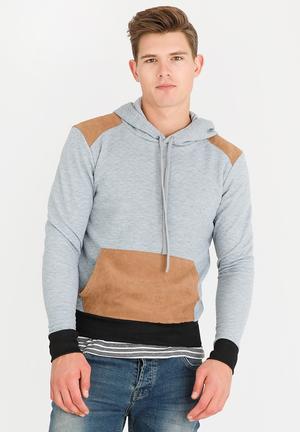 Quilted Fleece Hoody Grey
