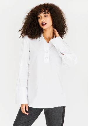Shirt with Press Stud Detail White