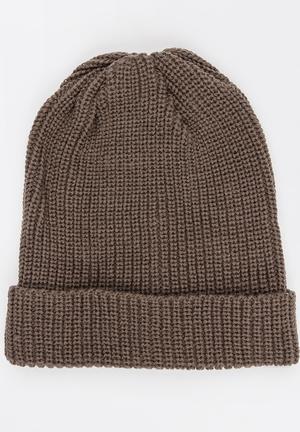 Fisherman Turn Up Beanie Brown