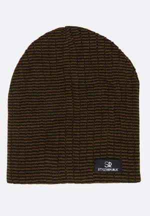 Cato Slouch Reversible Beanie Khaki Green