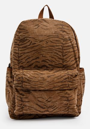 Printed Backpack Brown