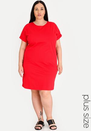 Boxy Tshirt Dress Red