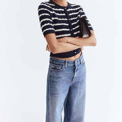 Maglia Fat Face Breton A Righe Blu E Bianche – Donna, Maniche Lunghe, Cotone, Scollo Tondo