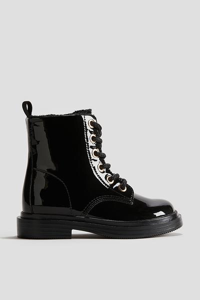 patent boots white boots h and m