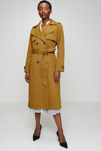 Ladies Double Breasted Classic Mac - Black