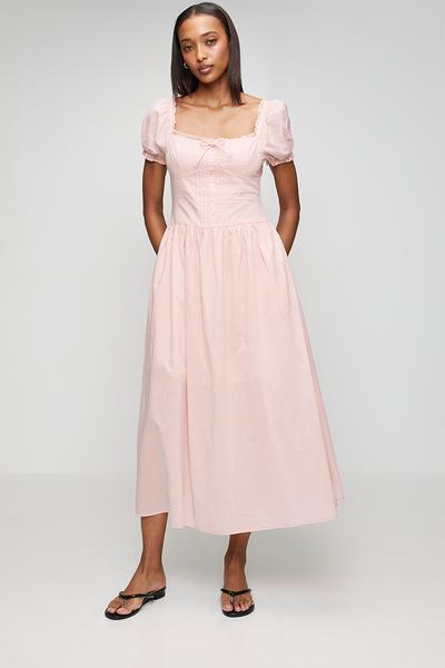cotton on dress pink Boden Women's Sarah Cotton Midi Shirt Dress in Pink