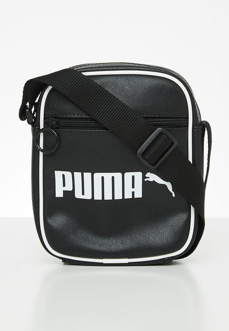 white and gold puma handbag