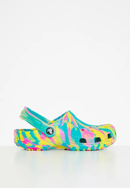 tie dye fuzz lined crocs