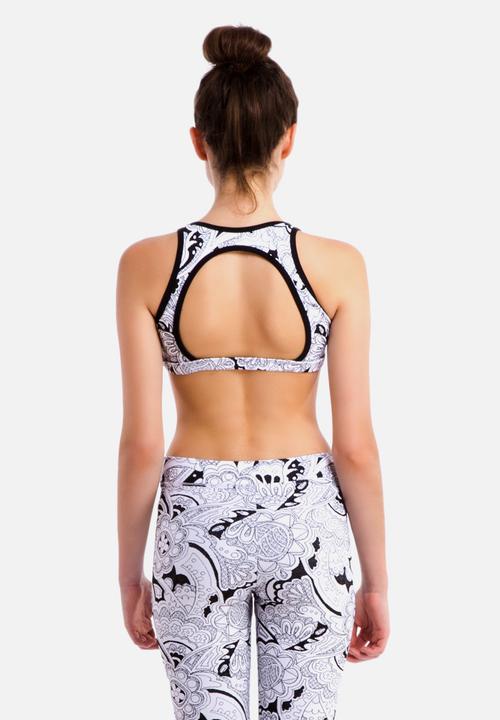 Periquita - Lace Detail Sports Bra – White