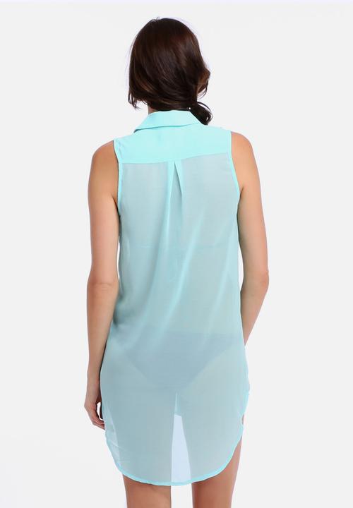 Traffic - Betina Hi-Low Blouse – Turquoise