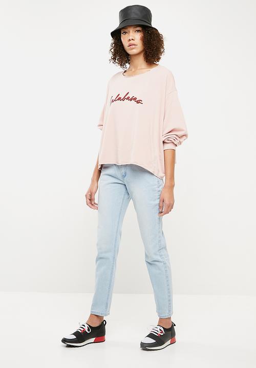 Missguided - Lust bum rip low rise boyfriend jean - blue