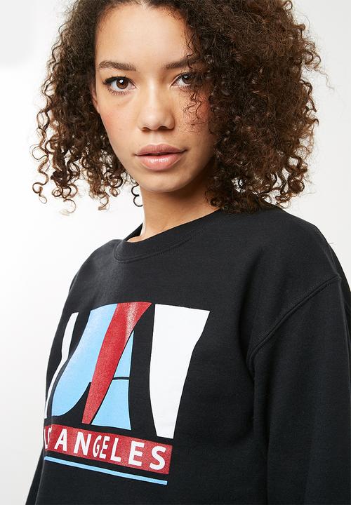 Missguided - Los Angeles sweat top - black