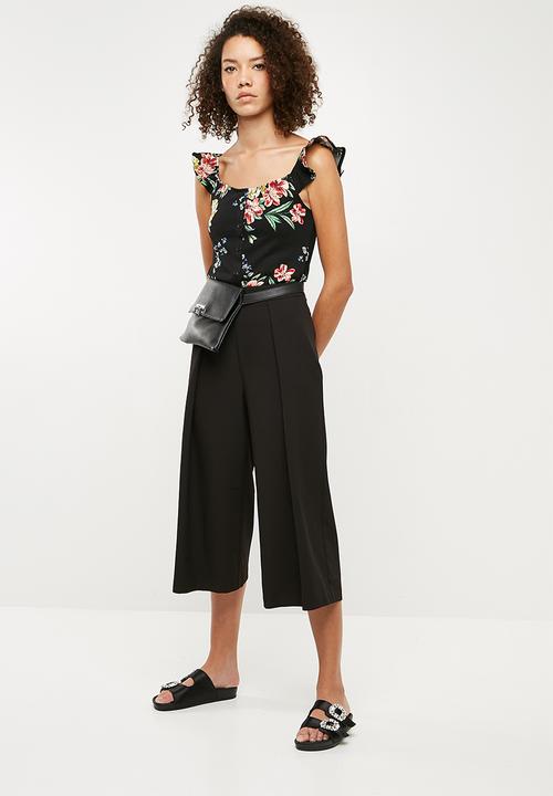 Missguided - Premium core pleat front culottes - black