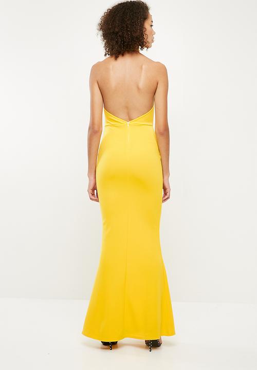 Missguided - Choker neck maxi dress - yellow