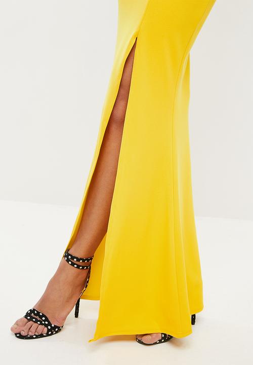 Missguided - Choker neck maxi dress - yellow