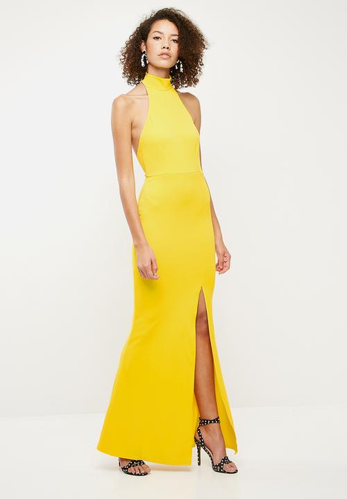 Missguided - Choker neck maxi dress - yellow