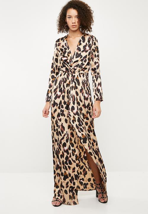 leopard print maxi wrap dress