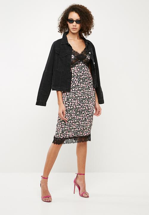 Missguided - Lace trim ditsy floral cami midi dress - multi