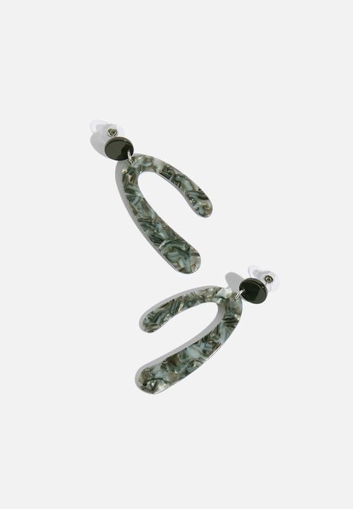 Superbalist - Savannah resin earrings - black & grey 