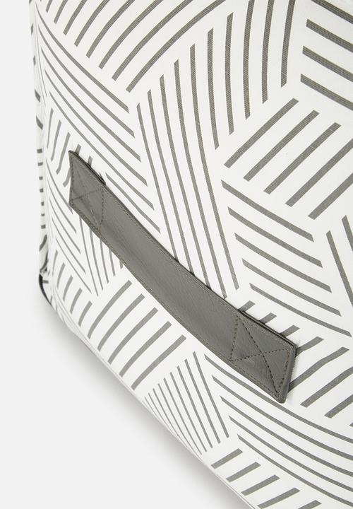Sixth Floor - Hatch ottoman - grey & white