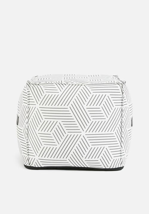 Sixth Floor - Hatch ottoman - grey & white