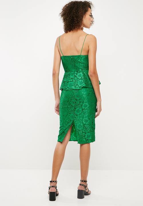 Missguided - Strappy lace midi dress - green 