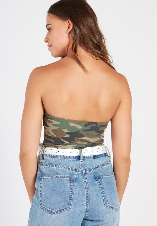 Supré  - Printed long boobtube built in bra - multi 