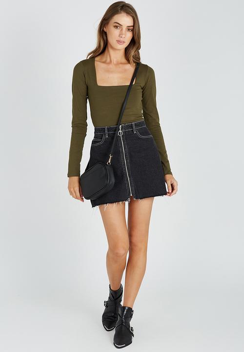 Supré  - Square neck crop top - green