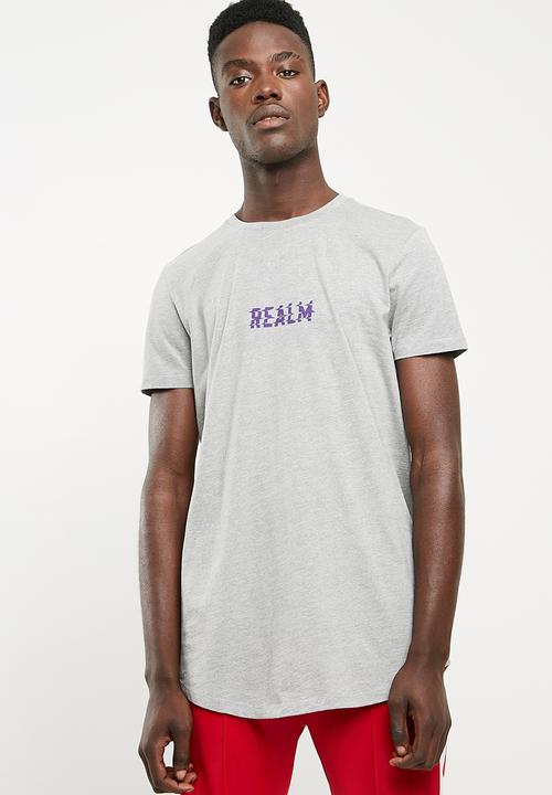 Superbalist - Curved hem longline tee - grey 
