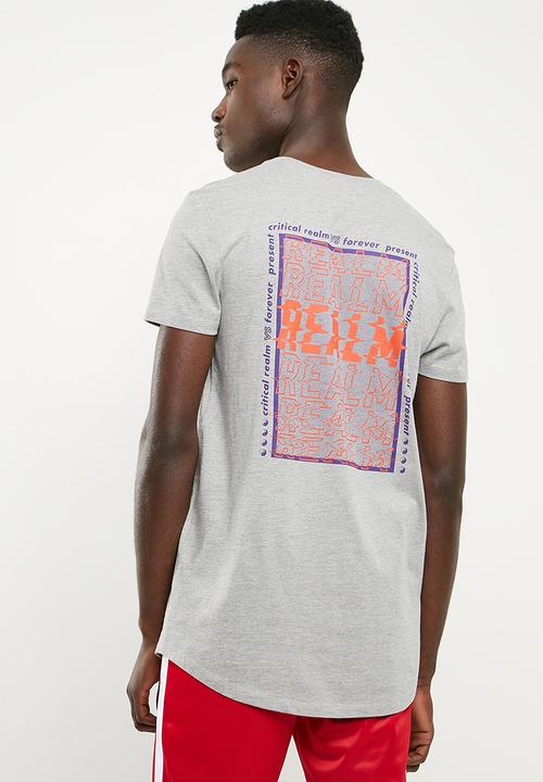Superbalist - Curved hem longline tee - grey 