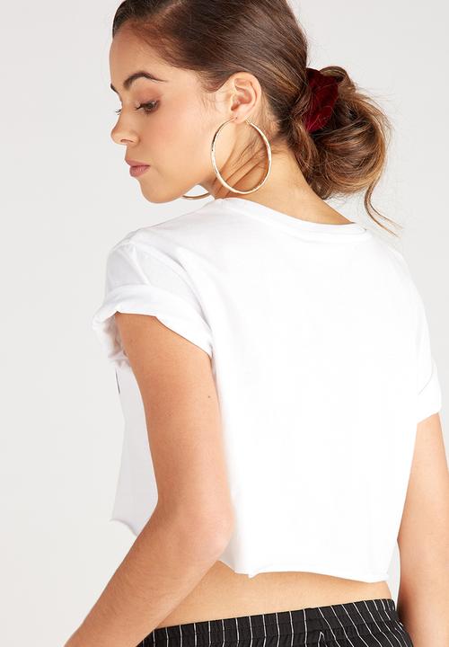 Supré  - Printed super crop tee - white