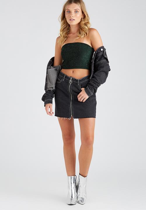 Supré  - Sparkle luxe strapless crop - green 