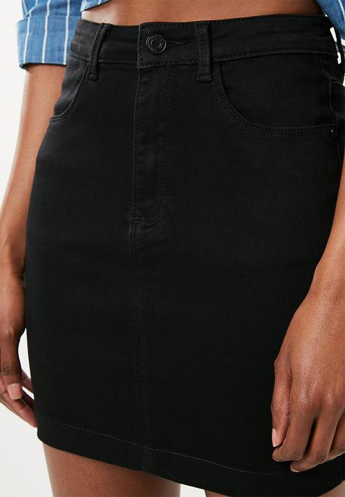 Missguided - Denim super short skirt - black