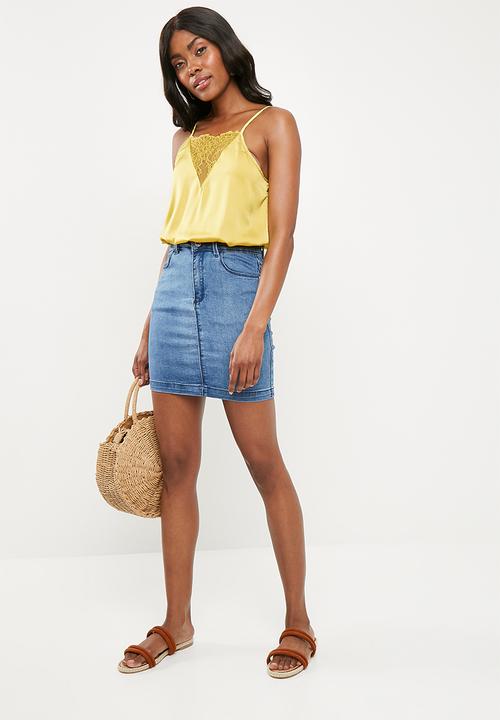Missguided - Superstretch denim mini skirt - blue