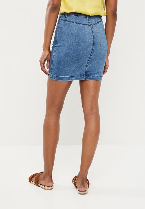Missguided - Superstretch denim mini skirt - blue