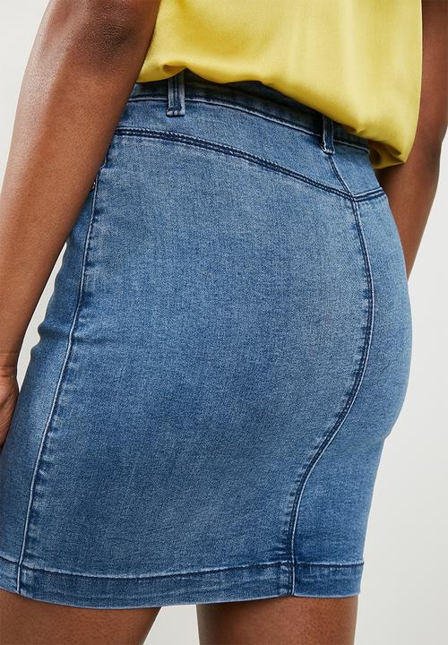 Missguided - Superstretch denim mini skirt - blue