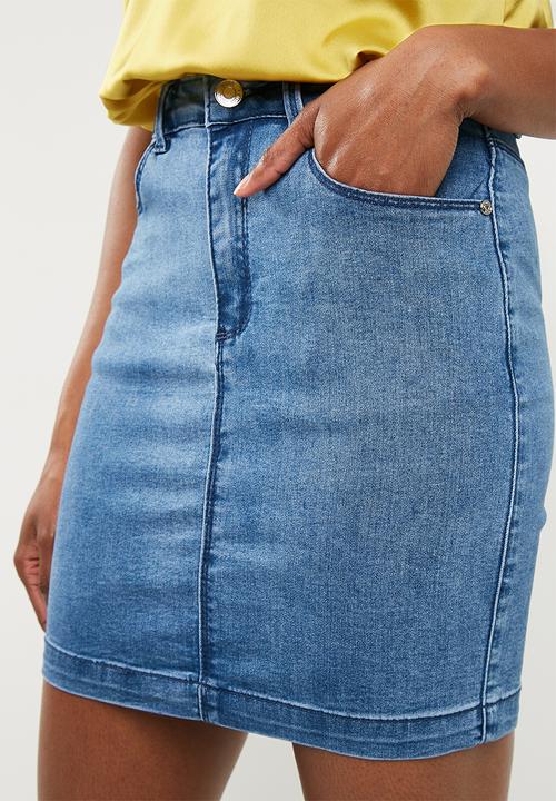 Missguided - Superstretch denim mini skirt - blue