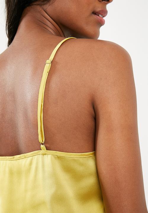 Missguided - Satin insert bodysuit - yellow