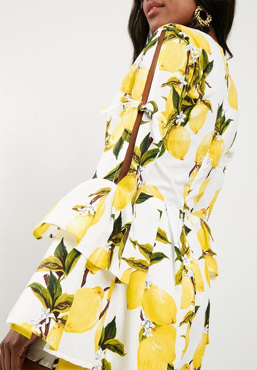 Missguided - Lemon print playsuit - yellow