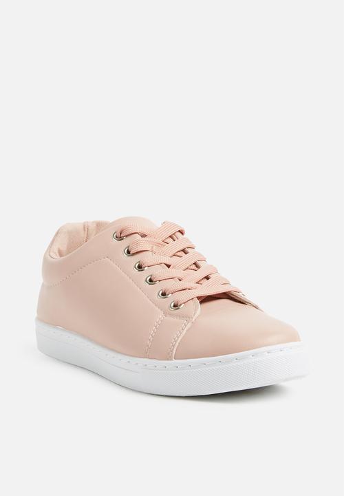 Missguided - Solid colour lace up trainer - pink