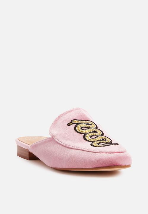 Missguided - Snake embrodied mule - pink