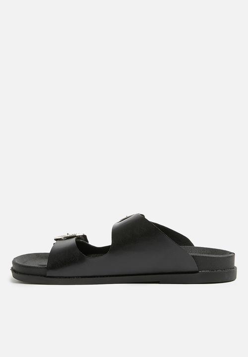 Missguided - Western double buckle jelly - black