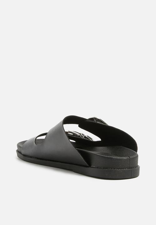 Missguided - Western double buckle jelly - black