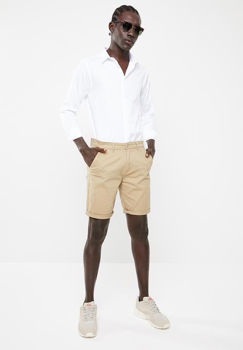 Superbalist - Concealed button stand poplin shirt - white