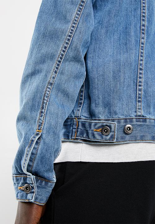 Superbalist - Basic denim trucker jacket - mid wash blue