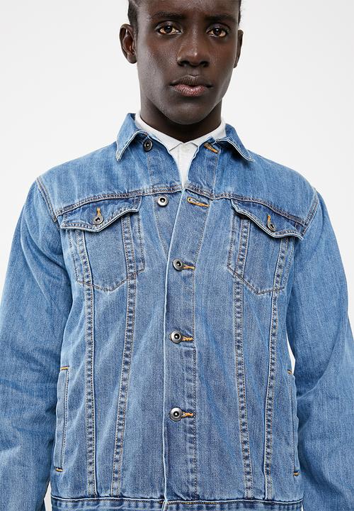 Superbalist - Basic denim trucker jacket - mid wash blue