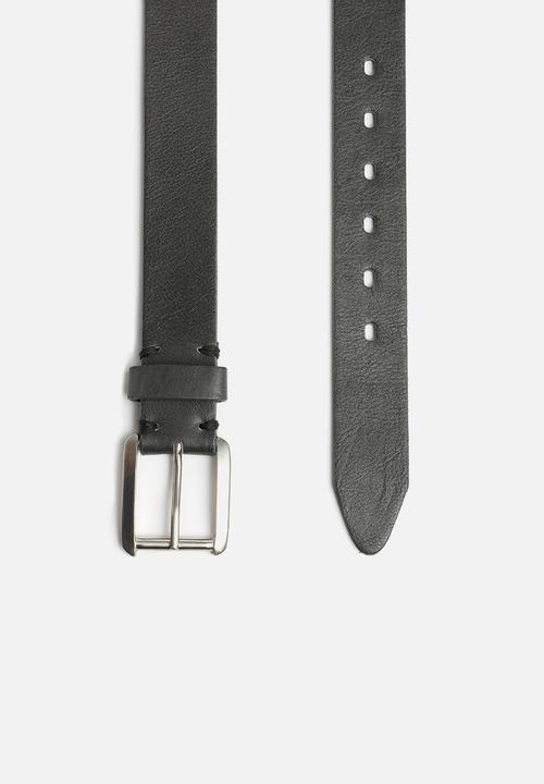 Superbalist - Trey-basic leather belt-grey