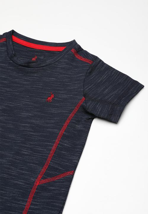 POLO - Ashton panelled tee - navy